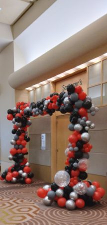 Bar Mitzvah garland on stand